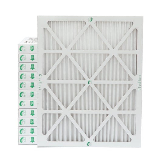 12 Pack of 18x20x2 MERV 13 Pleated 2" Inch Air Filters by Glasfloss. Actual Sizeize: 17-1/2 x 19-1/2 x 1-3/4