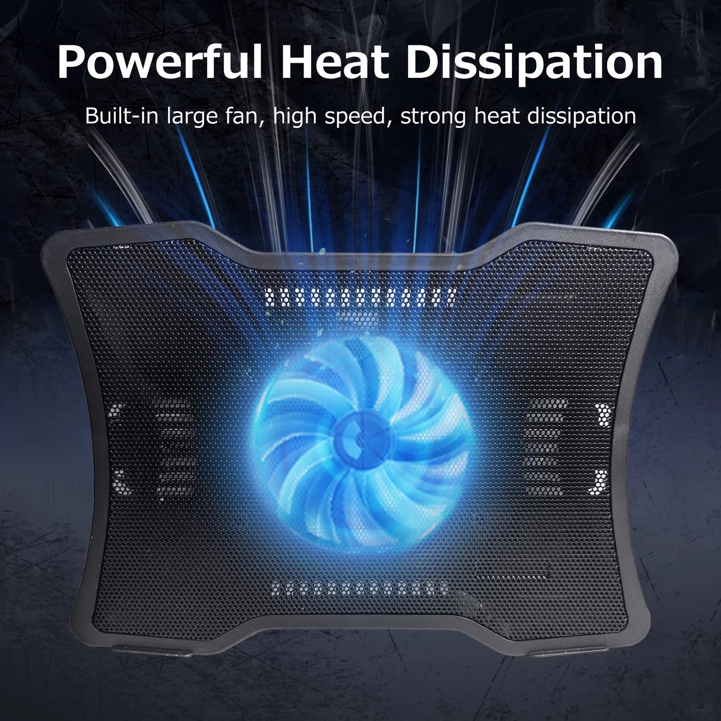 Carevas Portable Laptop Cooler Laptop Cooling Base Sizeingle Fan Design Low Noise Two USizeB Ports Sizeupport Laptops Below 14 inch