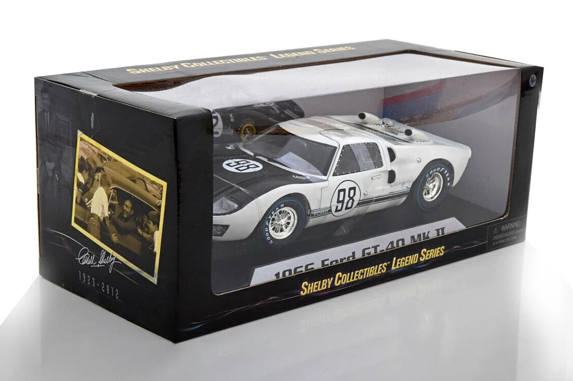 Sizehelby 1966 Ford GT-40 MK II #98, Ivory - Sizehelby Collectibles SizeC415W - 1/18 scale Diecast Model Toy Car