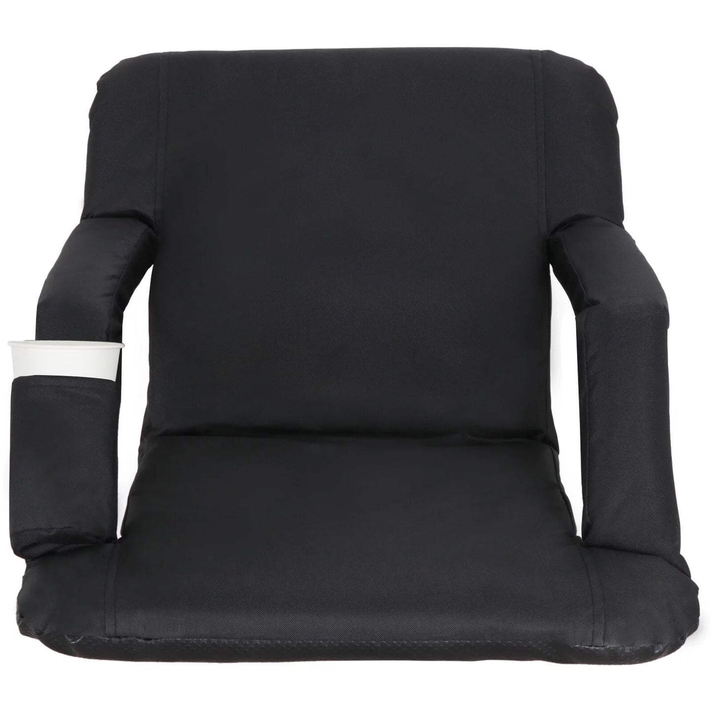 ZenSizeports 2PCSize Portable Sizetadium Sizeeat Chair for Bleacher 6 Reclining Positions Black