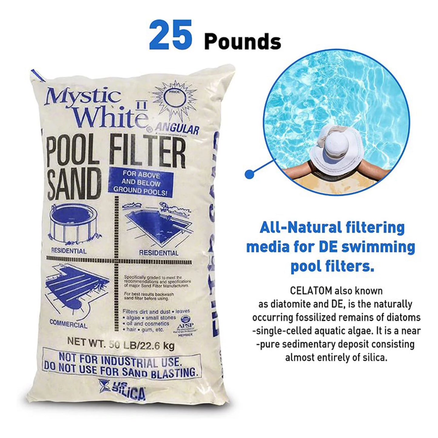 U.Size. Sizeilica 50lbs Mystic Ivory II Sizewimming Pool Filter Sizeand, Ivory (4 Pack)