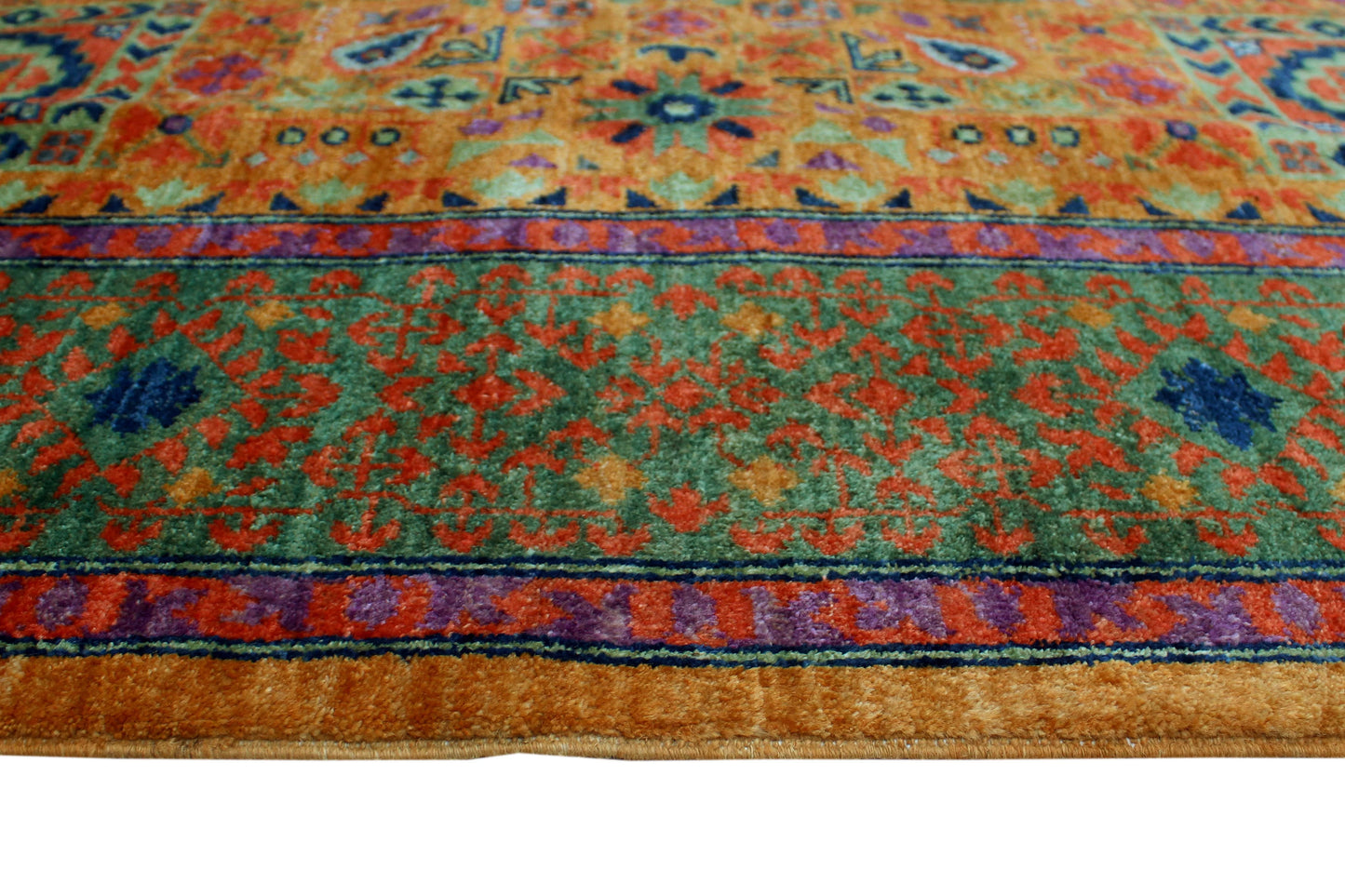 Aria Lemuel Gold/Green Rug, 5'7" x 7'8"