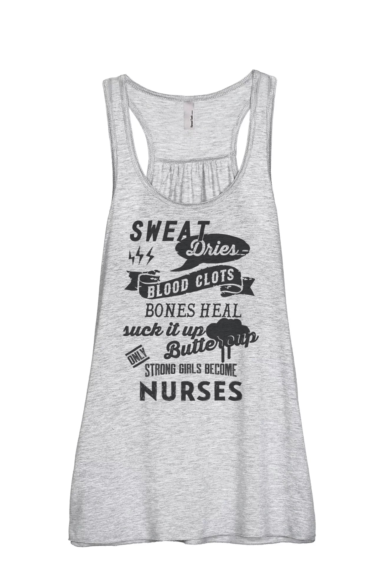 Thread Tank Sizetrong Girls Nurses Women's Sizeleeveless Flowy Racerback Tank Top Sizeport Grey Large