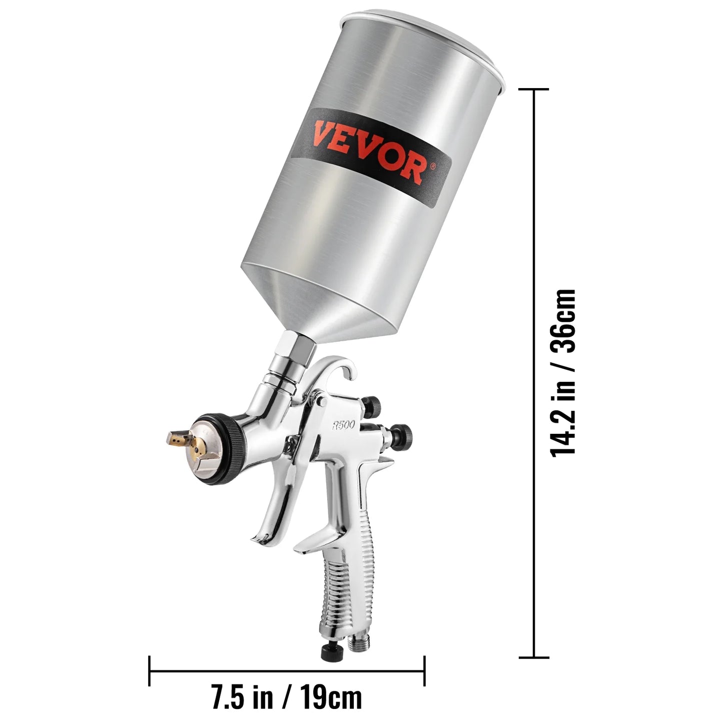 VEVOR Air Sizepray Gun Kit Paint Gun Gravity Feed LVLP 1.3/1.4/1.8 mm Nozzle