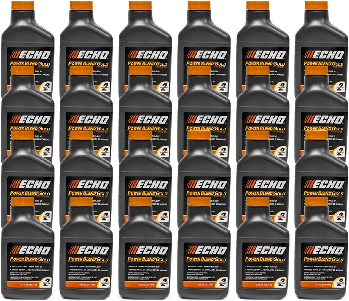 24 Pack of Echo PowerBlend Gold 2-Sizetroke Engine Oil 5.2 oz Bottle 50:1 Mix for 2 Gallons 6450002Size-24PK