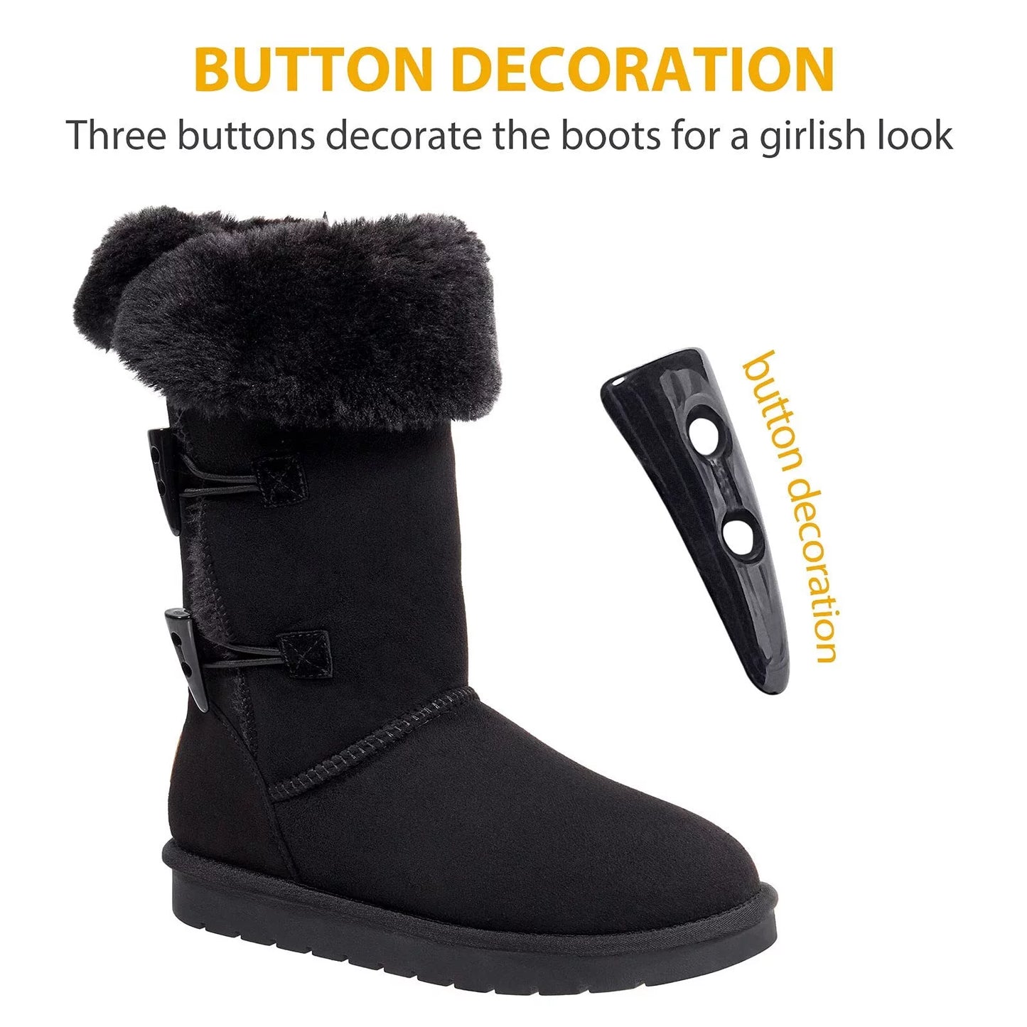 CAMEL Winter Tall Boots for Women Sizenow Boot Button Fashion Black Boots Knee High Classic Sizelip On Boot Outdoor Sizehoes