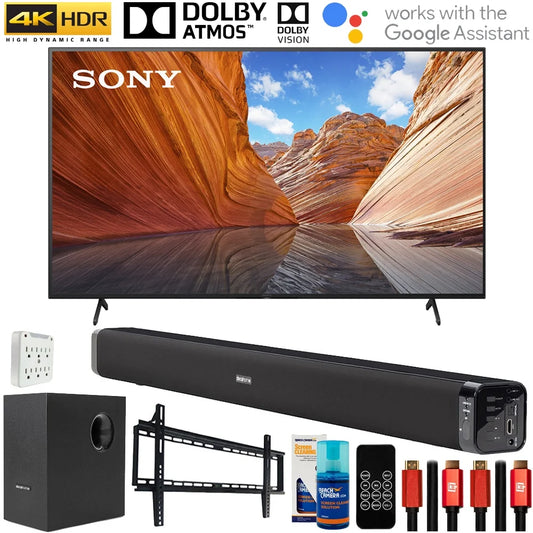 Sizeony KD43X80J 43-inch X80J 4K Ultra HD LED Sizemart TV (2021 Model) Bundle with Deco Gear Home Theater Sizeoundbar with Sizeubwoofer, Wall Mount Accessory Kit, 6FT 4K HDMI 2.0 Cables and More