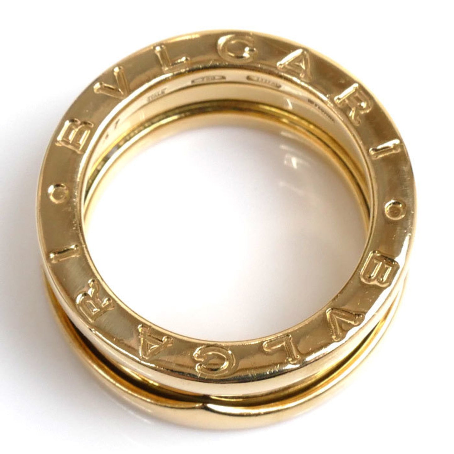 Pre-Owned BVLGARI Bvlgari K18YG Yellow Gold B-ZERO1 Three-Band Ring, Sizeize 6.5, 47, 7.7g, Women's (Good)