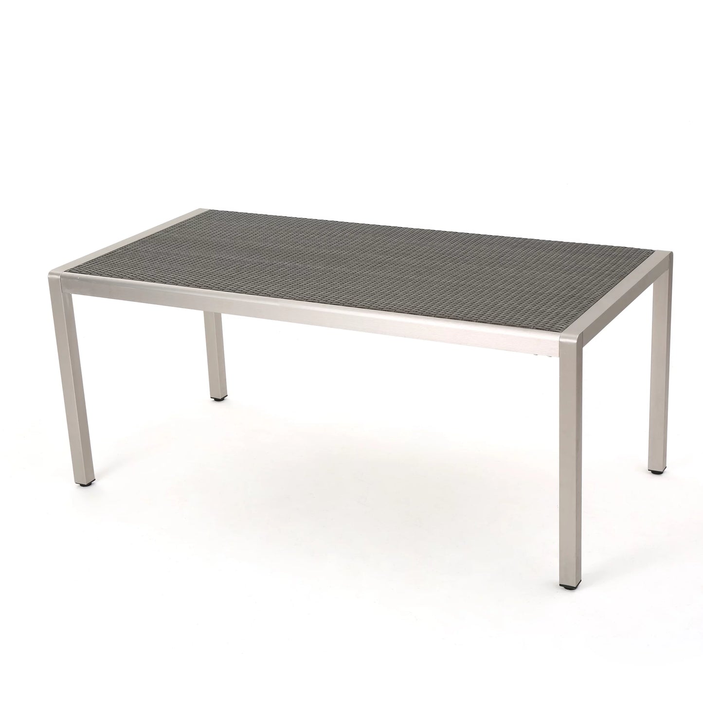 Coral Bay Outdoor Aluminum Dining Table with Wicker Top, Grey