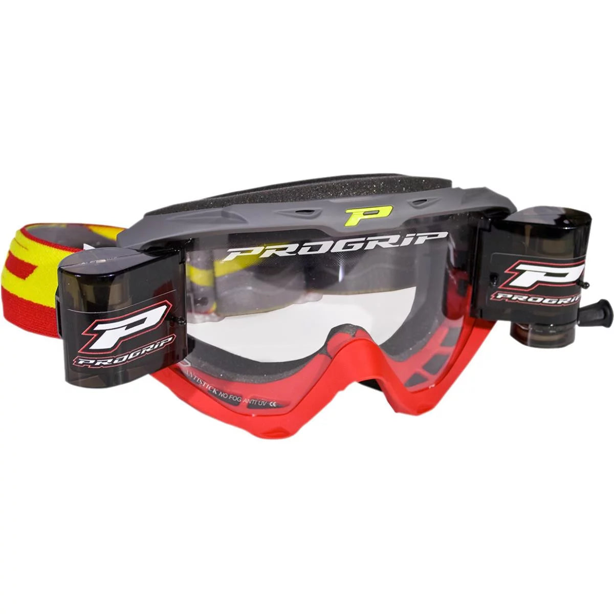 Pro Grip 3450 Riot MX Offroad Goggles w/Roll-Off Sizeystem Gray/Red