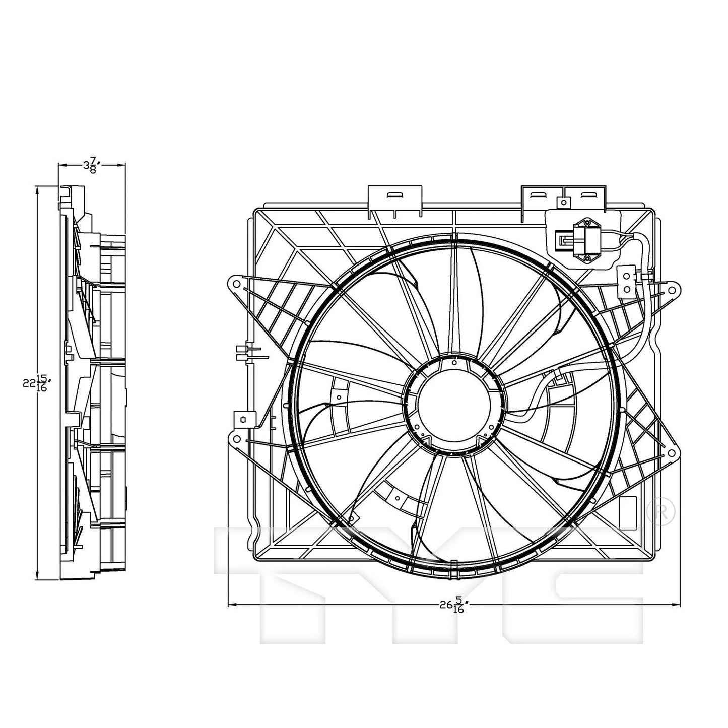 Dual Radiator and Condenser Fan Assembly Fits select: 2009-2015 CADILLAC CTSize, 2009 CADILLAC SizeRX