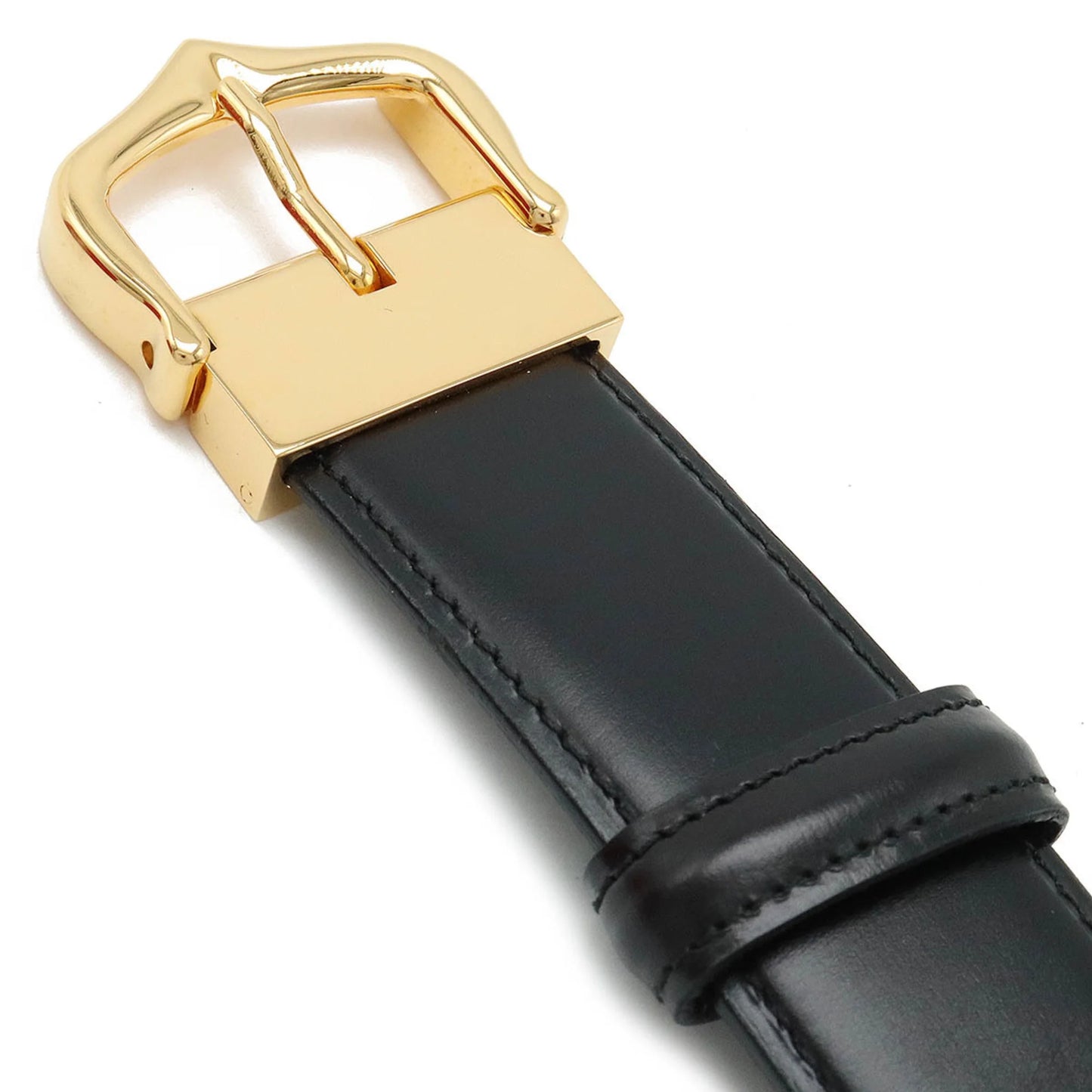 Pre-Owned Cartier Belt Leather Black Actual size approx. 109.5cm L5000011 (Like New)