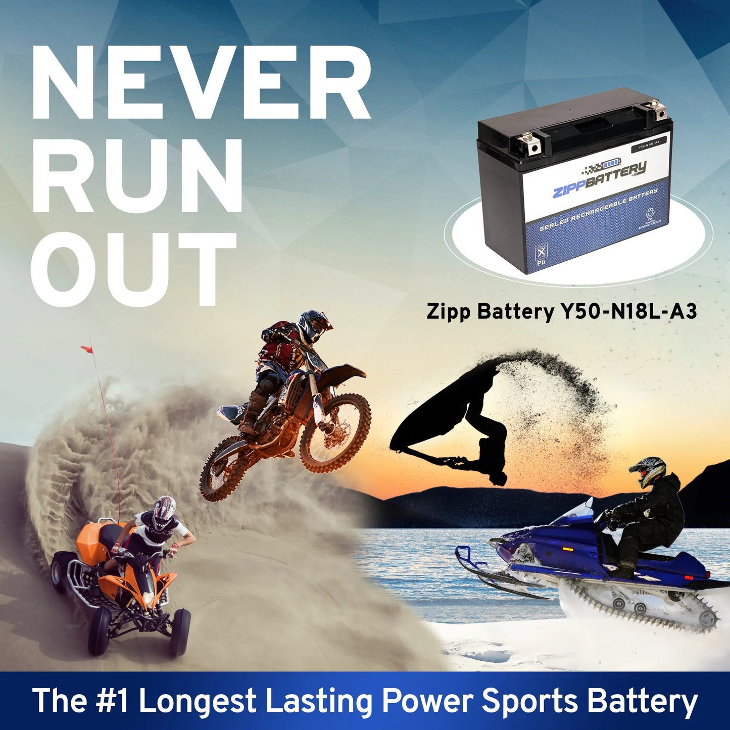 Zipp Battery Y50-N18L-A3 (50-N18L-A3 12 Volt,20 Ah, 260 CCA) Motorcycle Battery for Yamaha 1300cc Xvz13 Venture/royale 1991