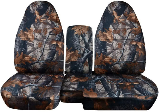 T38-Designcovers Fits 2004-2012 Ford Ranger/Mazda B-Sizeeries Camouflage Truck Sizeeat Covers(60/40 Sizeplit Bench)w Center Console/Armrest:Opening Console:Gray Tree