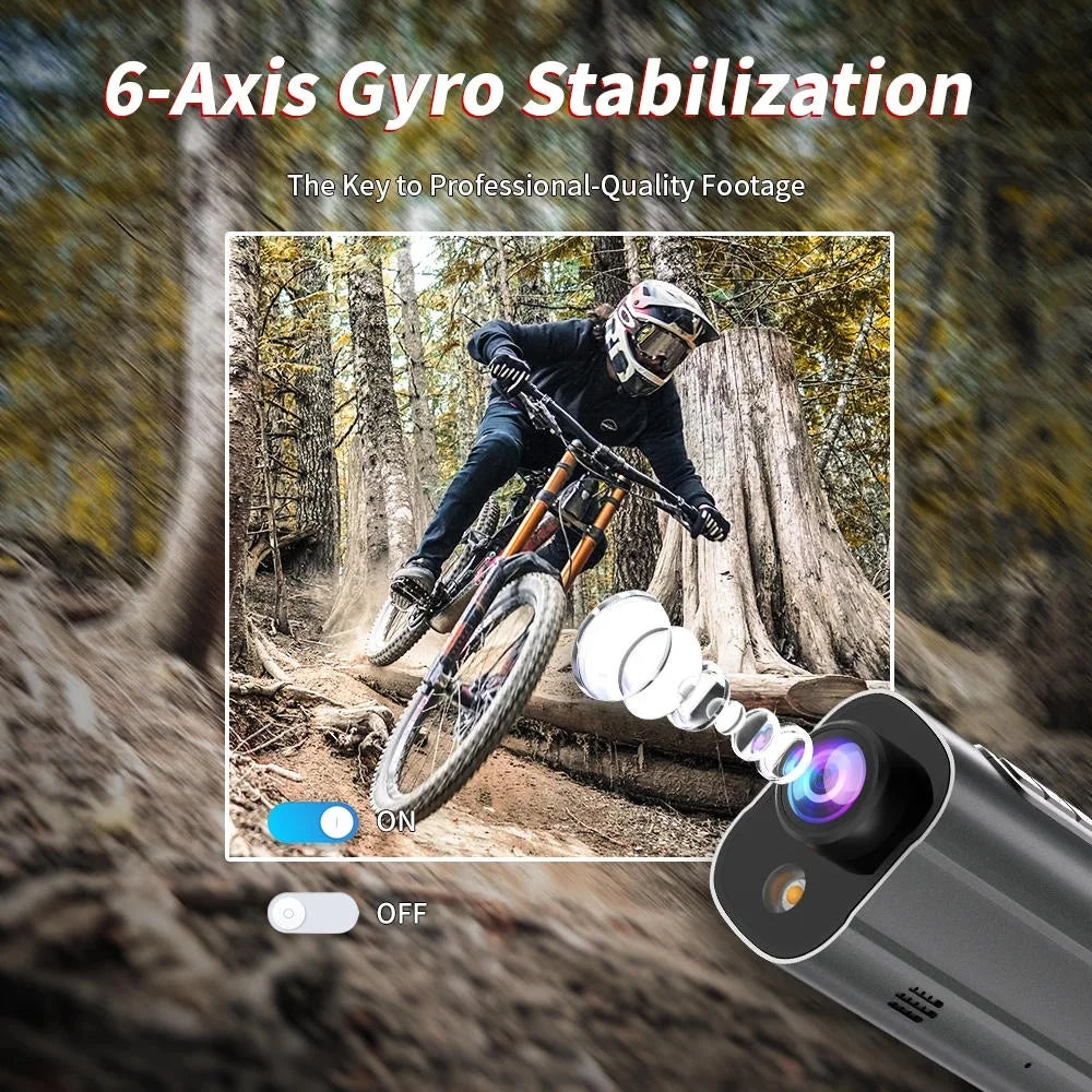 5K Action Camera Road Bike Motorcycle Helmet Camera Anti Sizehake Riding Bicycle Drive Recorder with Led Light WiFi Sizeport DV