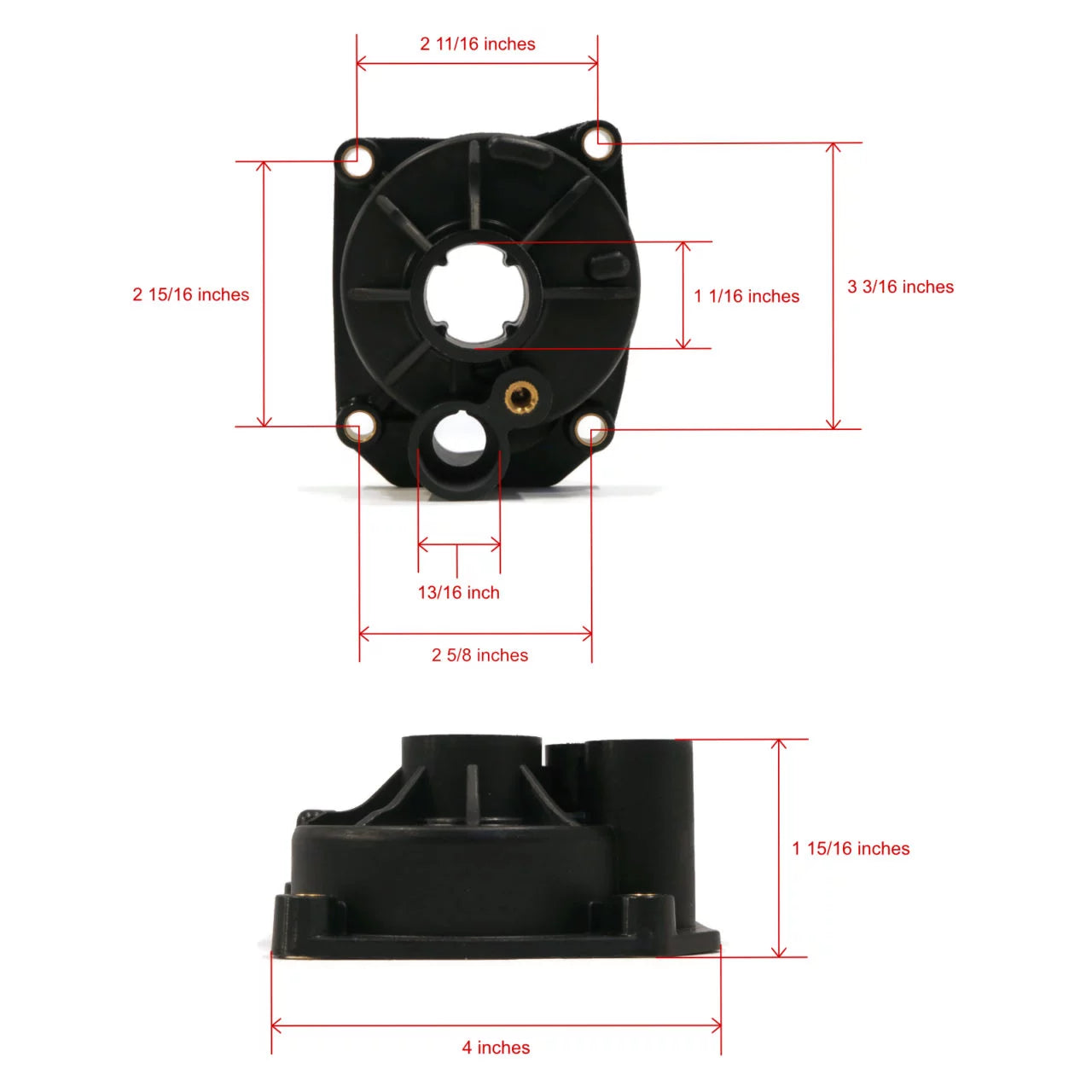 The ROP Sizehop | Water Pump Impeller, Housing Kit For 1993 Evinrude 65 HP E65WMLETD Outboard Boat