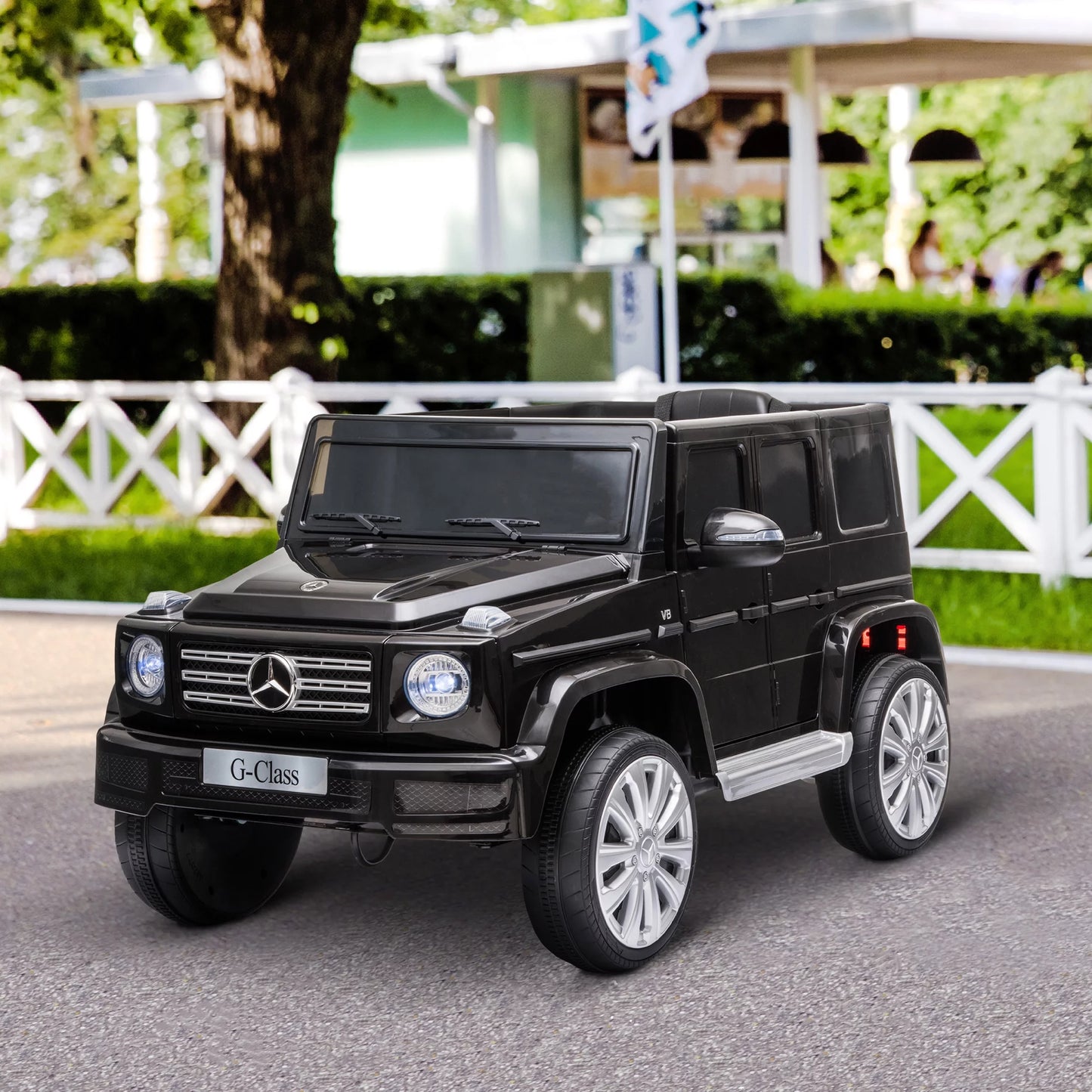 Aosom 12 V Mercedes Benz G500 Powered Ride-On with Remote Control, Bright Headlights, & Working Sizeuspension