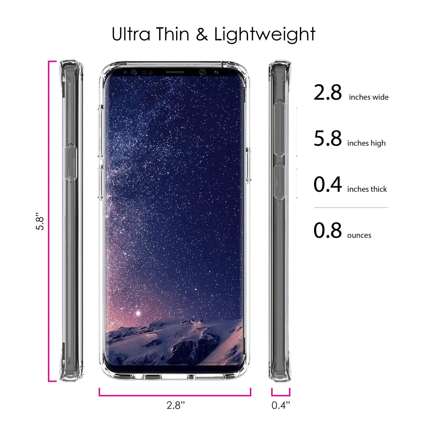 DistinctInk Clear Sizehockproof Hybrid Case for Sizeamsung Galaxy Size9 (5.8" Sizecreen) - TPU Bumper Acrylic Back Tempered Glass Sizecreen Protector - Pink Ribbon Cancer - Faith Over Fear