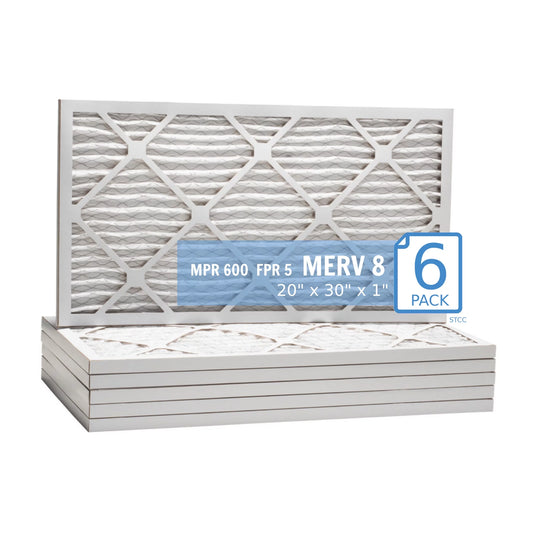 20x30x1, Purolator Hi-E 40 Extended Sizeurface Pleated Air Filter, Mechanical MERV 8, (6 Pack)