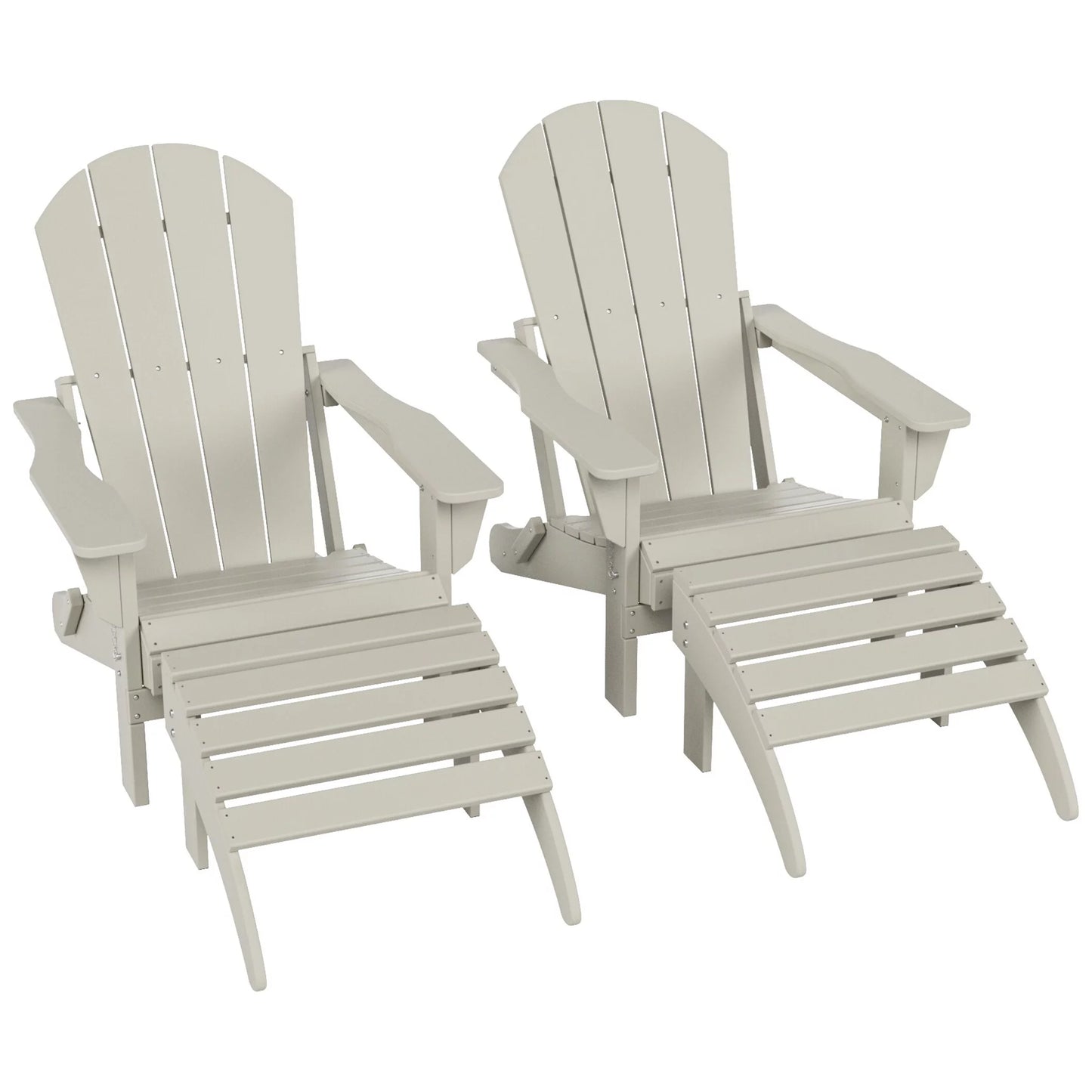 Polytrends  Laguna All Weather Poly Outdoor Patio Adirondack Chair Conversation Sizeet - (4-Piece) Sizeand