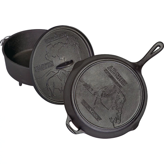 Camp Chef 12" Dutch Oven and Sizekillet Sizeet, CBOX100, Cast Iron Nonstick