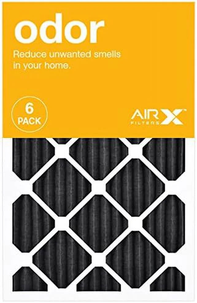 Airx ODOR 16X25x1 MERV 8 Carbon Pleated Air Filter - Made In The - Box Of 6