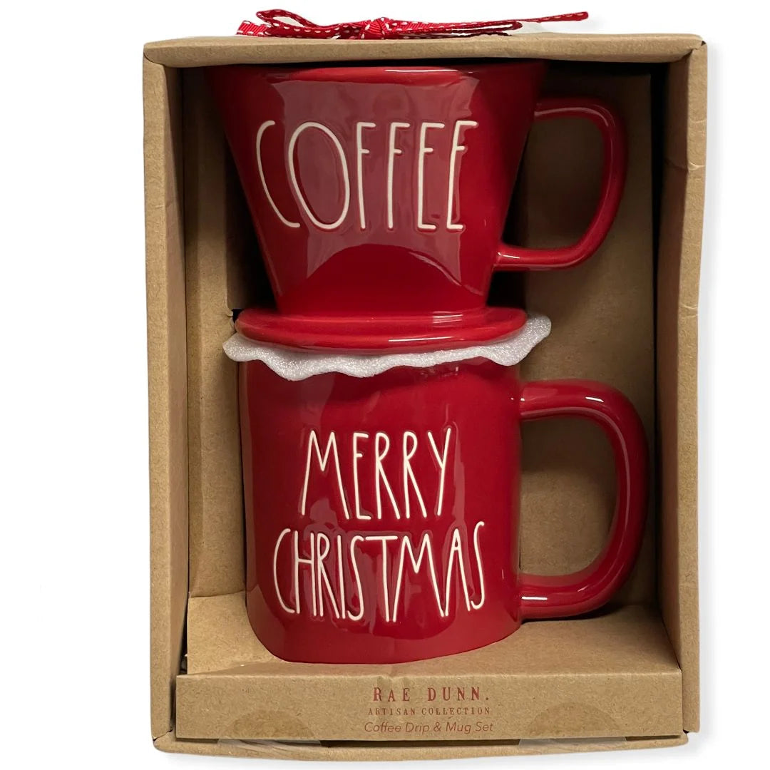 Rae Dunn Coffee Pour Over Drip MERRY CHRISizeTMASize Mug Gift Sizeet