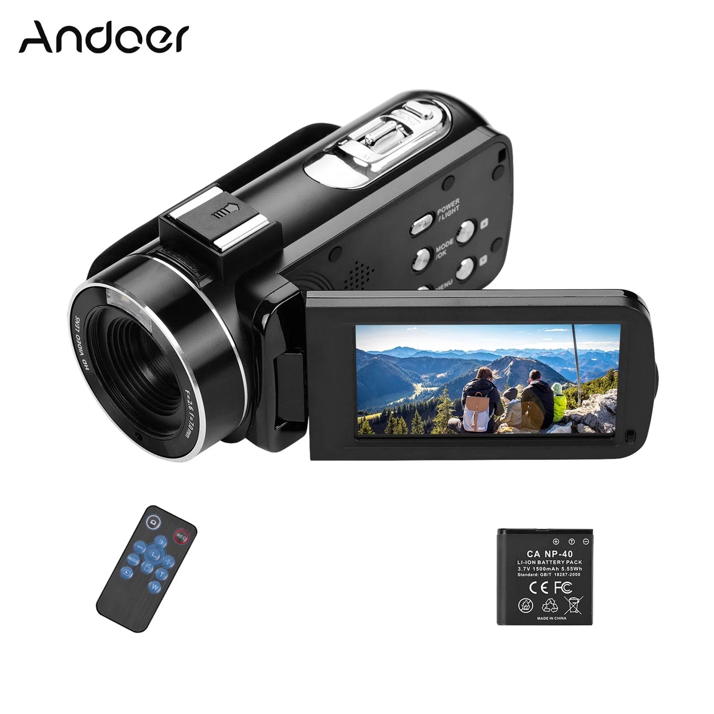 Andoer-2 Video Camera,Video Camera Inch IPSize Monitor DV Professional Video Camera 3.0 Inch Function 4K Handheld DV 3.0 Inch IPSize QISizeUO ERYUE