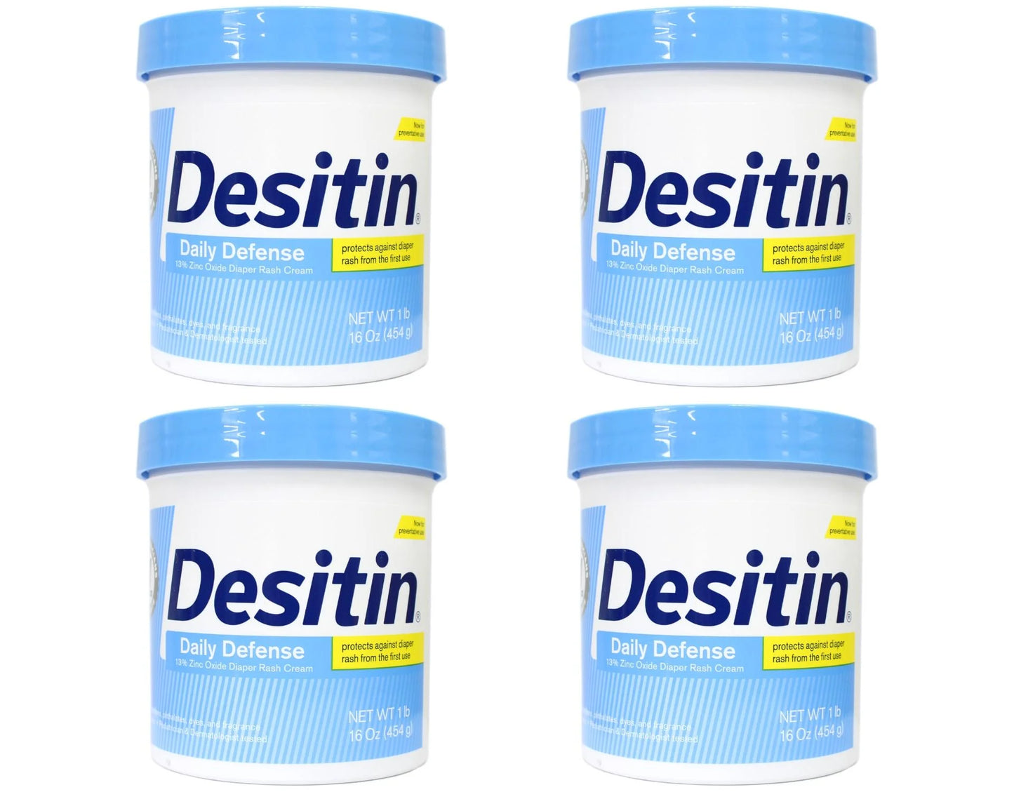 Desitin Rapid Relief Diaper Rash Remedy Fragrance-Free Cream, 16 oz, - 4 Pack