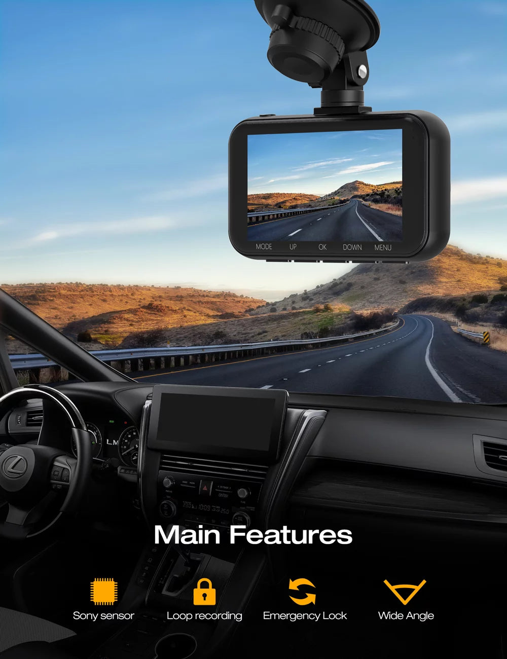 TOGUARD Dash Cam UHD 4K Front and FHD 1080P Rear, Dual Dash Camera DVR Car Camera WDR