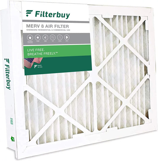 Filterbuy 20x20x5 MERV 8 Pleated HVAC AC Furnace Air Filters for Honeywell Return Grille FC40R1003 (1-Pack)