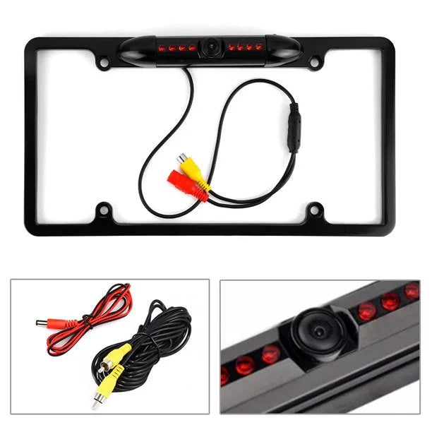 Backup Camera Rearview License Plate Frame for ALPINE X308U Black