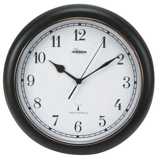 1Pack ZoroSizeelect 2CJA3 12-1/8" Analog Quartz Atomic Wall Clock, Black