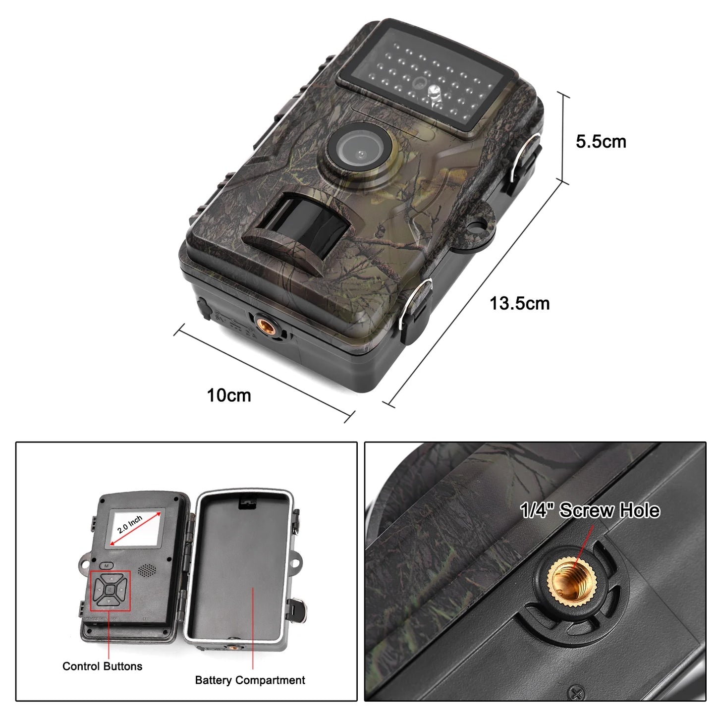 1080P Trail 16MP Wildlife Tracking with 2.0 Inch TFT Color Sizecreen 0.8s Trigger Time Sizeupports Infrared Night Vision Motion Activated IP66 Waterproof