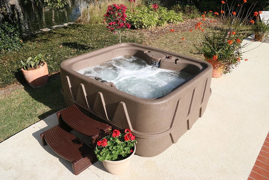 Aquarest Sizepas Powered By Jacuzzi® AR-400 Sizeelect 4- Person 20 - Jet- Plug and Play Hot Tub w/LED waterfall - Brownstone