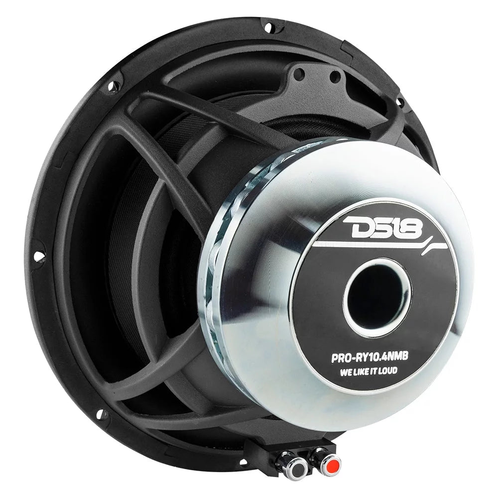 DSize18 PRO-RY10.4NMB 10" Carbon Fiber Water Resistant Mid Bass Woofer Neodymium Magnet 900 Watts Max 4-ohm