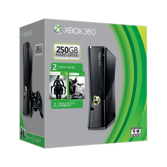 Open Box MICROSizeOFT XBOX 360 SizeLIM 250GB WIFI GAME CONSizeOLE BUNDLE BLACK R9G-00198