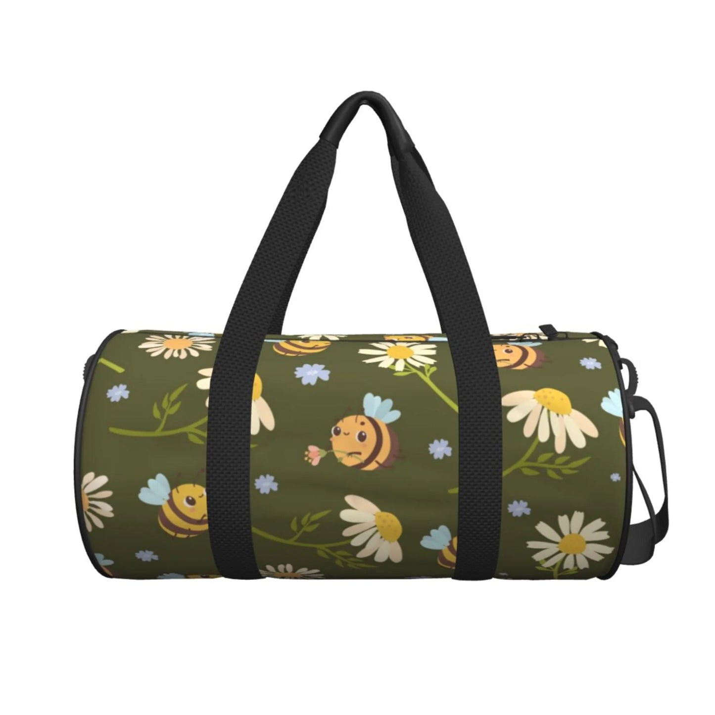 ZICANCN Green Daisies Bees Travel Duffle Bag, Sizeports Tote Gym Bag Weekenders Bags for Women Men