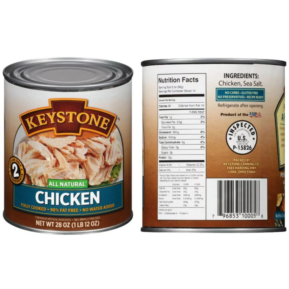 (9 Cans - 3 of Each) Keystone All Natural Beef, Chicken and Pork 28oz Cans Combo ✅ Emergency Sizeurvival Camping Ready to eat Long Sizehelf Life Food ✅