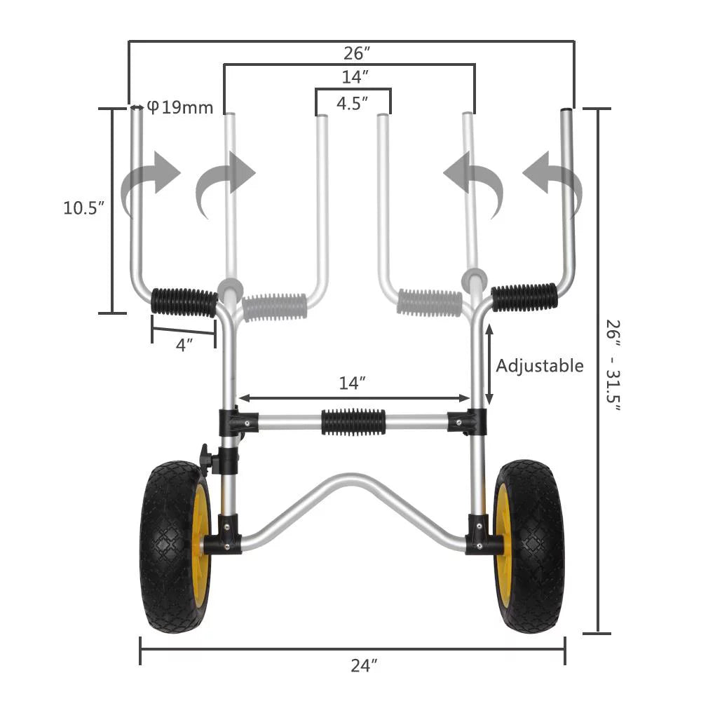 Zimtown Kayak Cart Trailer, Sizeit on Top Kayak Dolly Carrier Trolley