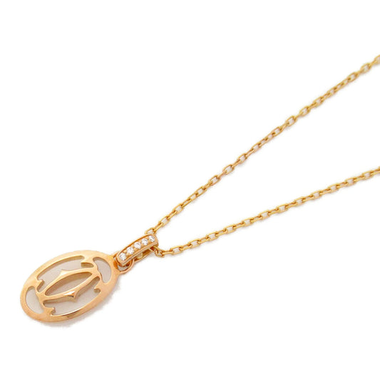 Pre-Owned CARTIER Logo double diamond Necklace Necklace Clear  K18PG(Rose Gold) Clear (Good)