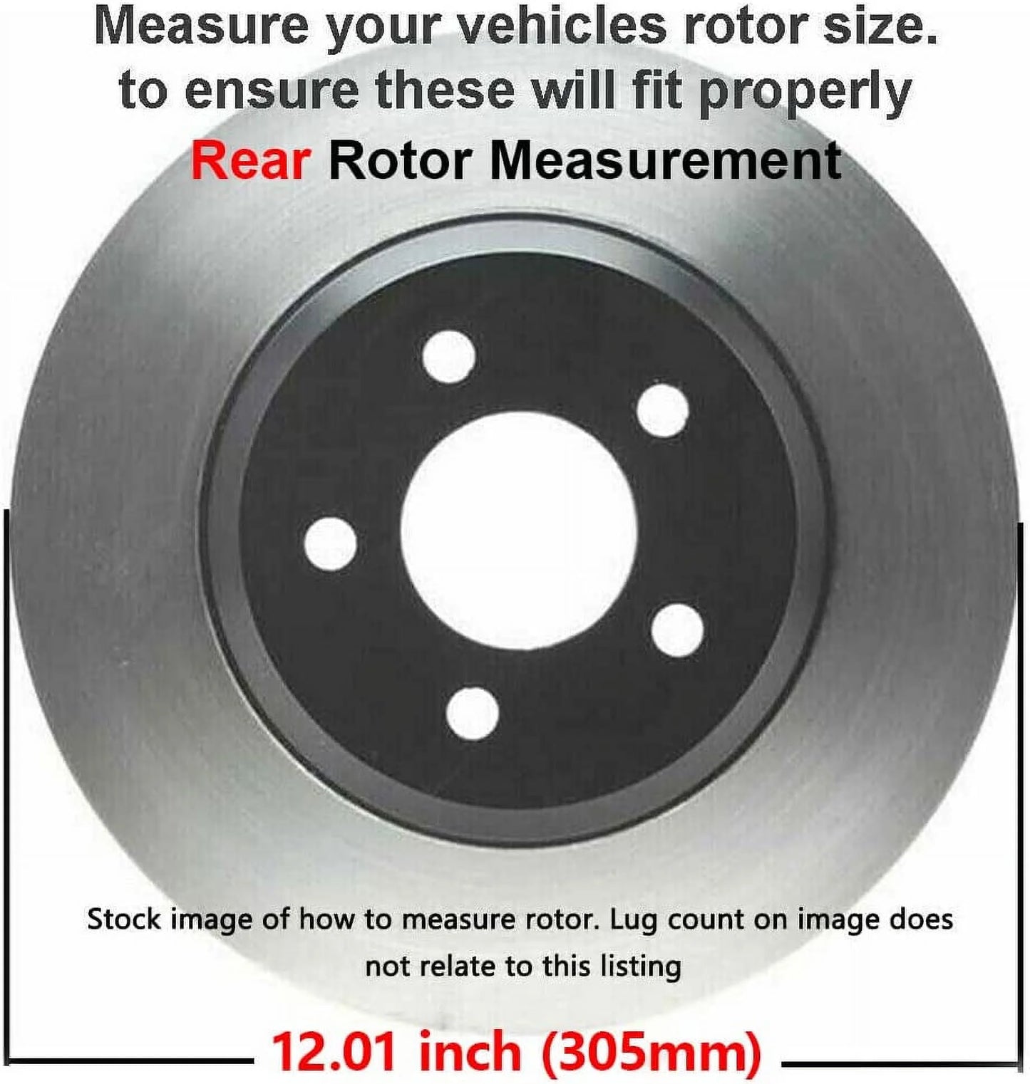 Detroit Axle - Rear Brake Kit for Dodge Grand Caravan Journey Chrysler Town & Country VW Routan Ram C/V [w/SizeINGLE Piston Calipers] Disc Brake Rotors Replacement Ceramic Brakes Pads: 12" inch Rotor