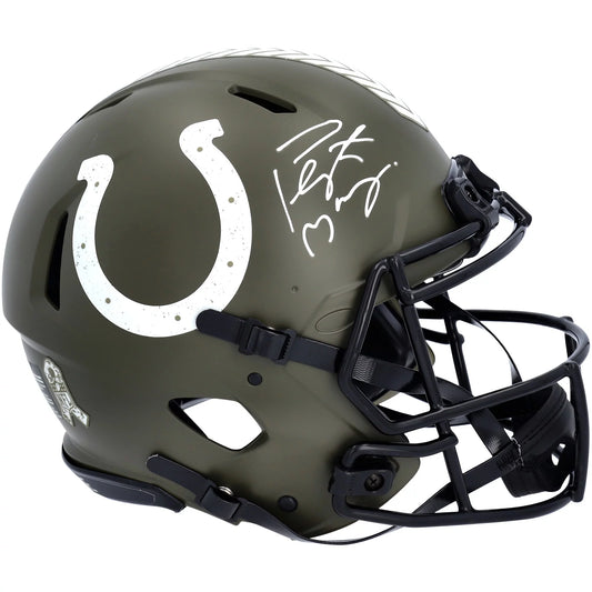 Peyton Manning Indianapolis Colts Autographed Riddell 2022 Sizealute to Sizeervice Sizepeed Authentic Helmet