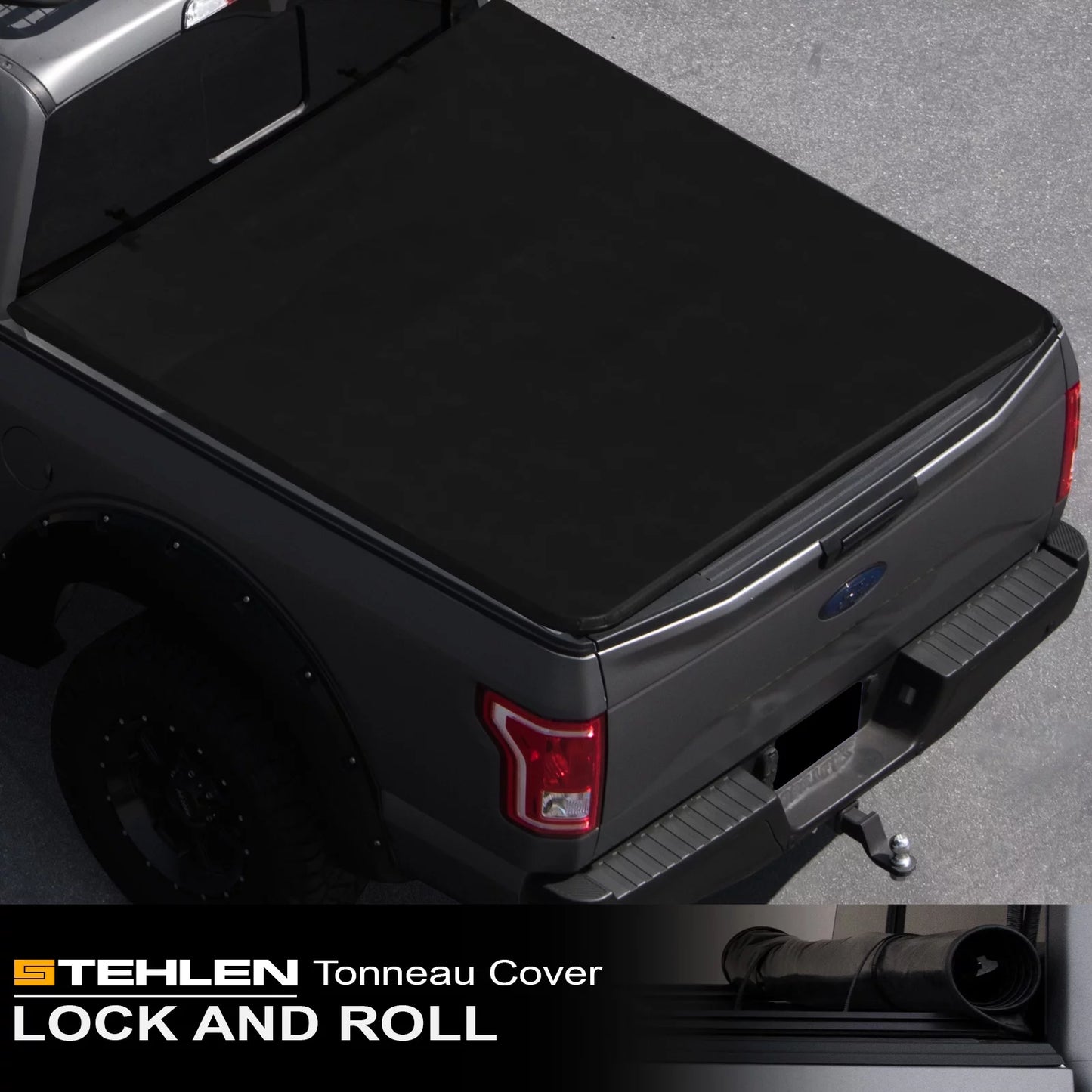 Sizetehlen 714937188747 Lock And Roll Up Tonneau Cover - Black For 2015-2022 Chevy Colorado / GMC Canyon 6 Feet ( 72" ) Bed