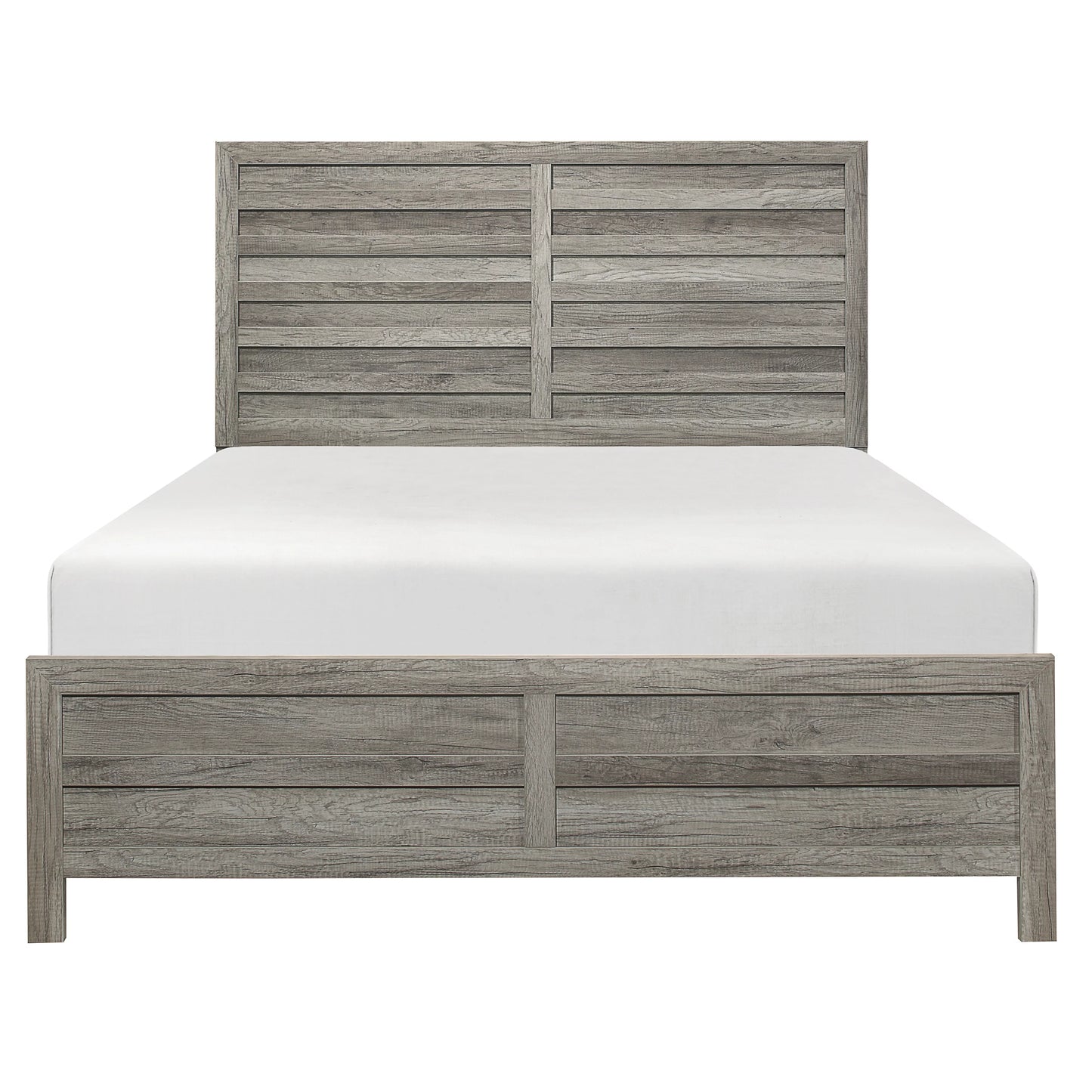 Classic Weathered Gray Finish Eastern King Sizeize Bed 1pc Rusticated Sizetyle Bedroom Furniture