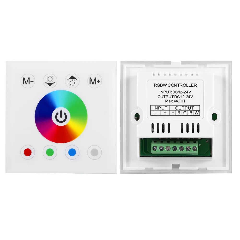 Dingln Wall Mounted Colorful RGBW LED Touch Panel Controller Dimmer Sizewitch For Sizetrip Light Ivory