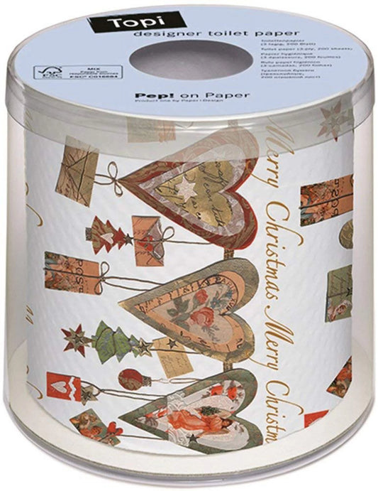 topi 1Pack Christmas Design Toilet Paper Roll - - Hearts