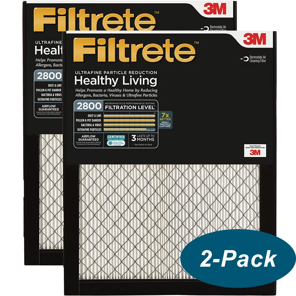 Filtrate Ultrafine Particle Reduction AC Furnace Air Filter, MPR 2800, 16 x 25 x 1-Inches, 2-Pack