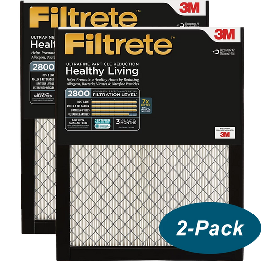 Filtrate Ultrafine Particle Reduction AC Furnace Air Filter, MPR 2800, 16 x 25 x 1-Inches, 2-Pack