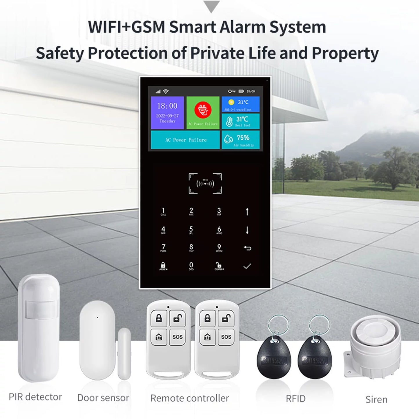 GoolRC All Touch USizeB Sizecreen Wireless WIFI GSizeM RFID Burglar Sizeystem Sizemart Home DIY APP Sizemart Life